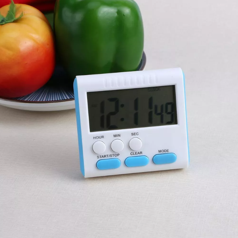 Multifunctional English Large Screen Digital Kitchen Timer Orange