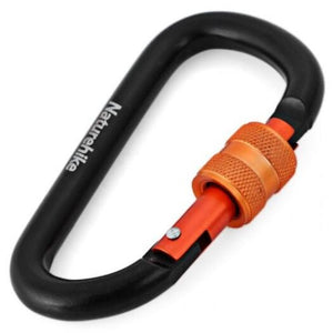 Naturehike Nh 8Cm D Shape Carabiner Mini Hook With Lock Black