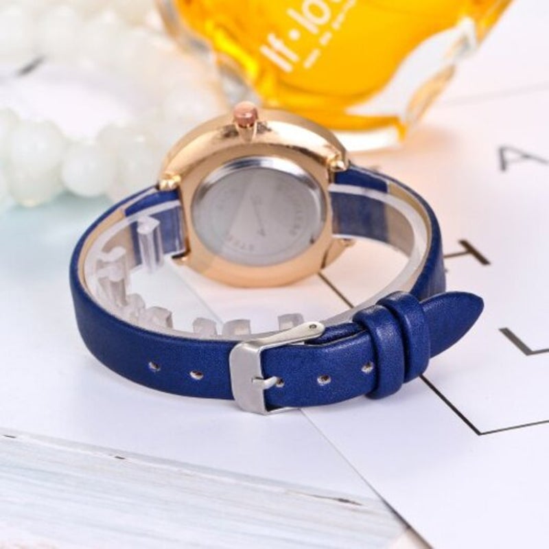 Veile Studios Fashion Lady Sky Stars Leisure Creative Dial Student Quartz Watch Blue