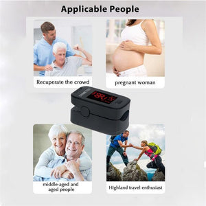 Black Portable Fingertip Accurate Reliable Pulse Oximeter