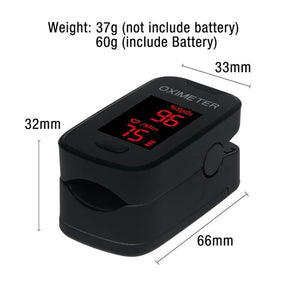 Black Portable Fingertip Accurate Reliable Pulse Oximeter