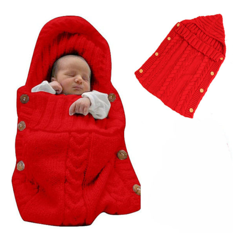 Autumn Winter Newborn Baby Boy Girl Knit Sleeping Bag Clothes Infant