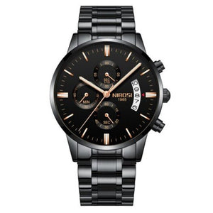 Men's Watches Luxury Fashion Casual Dress Chronograph Quartz Wristwatch Carbon Fiber Black