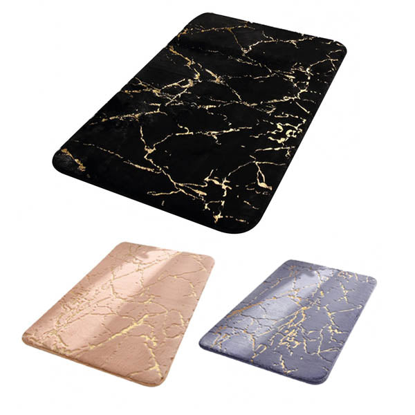 Non Slip Soft Thick Absorbent Marble Design Bathroom Mat