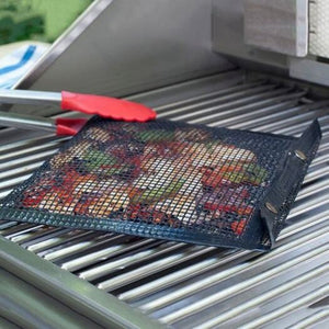 Non Stick Mesh Grilling Bag Outdoor Camping Bbq Bake Net Black