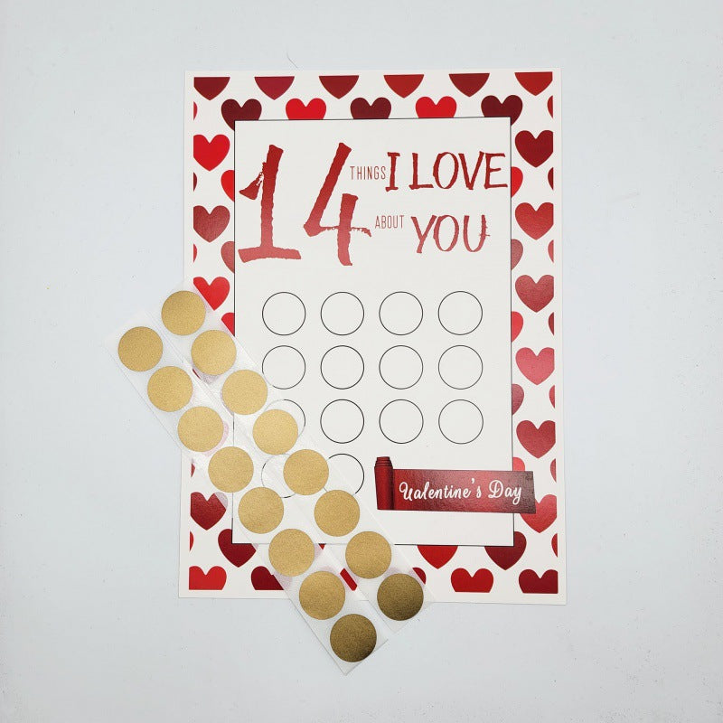 Valentines Day Scratchoff 14 Things I Love We Paper Modern Scraper