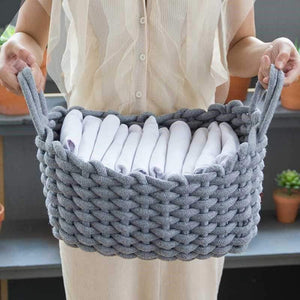 Woven Rope Basket Home Storage Solutions Decor