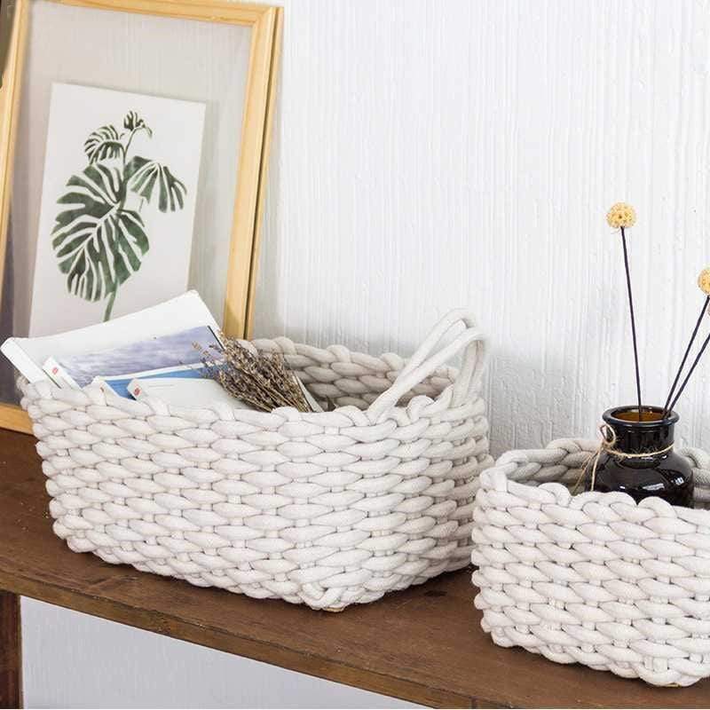 Woven Rope Basket Home Storage Solutions Decor