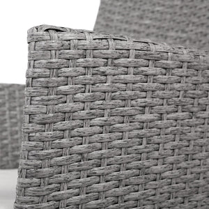 Gardeon 3 Piece Wicker Outdoor Chair Side Table Furniture Set - Grey