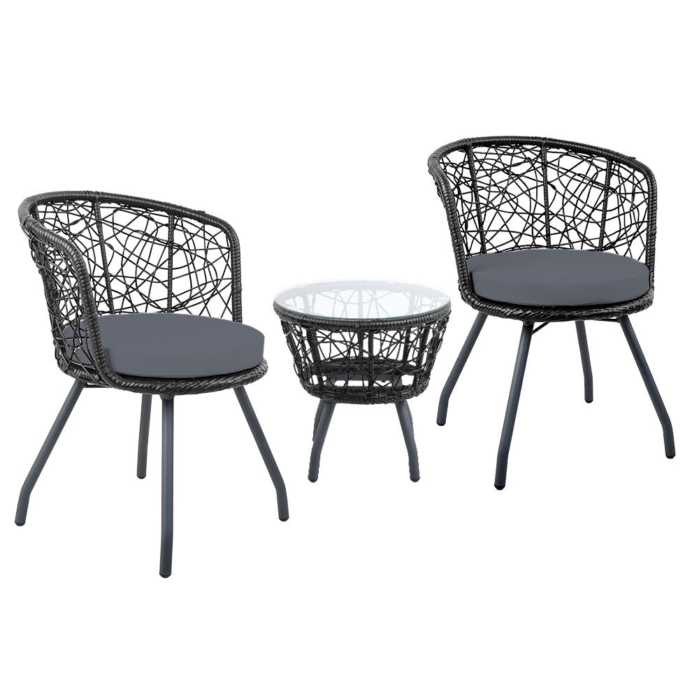 Gardeon Outdoor Patio Chair And Table - Black