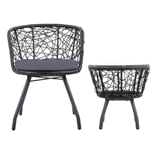 Gardeon Outdoor Patio Chair And Table - Black