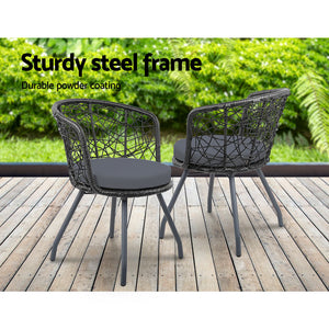 Gardeon Outdoor Patio Chair And Table - Black