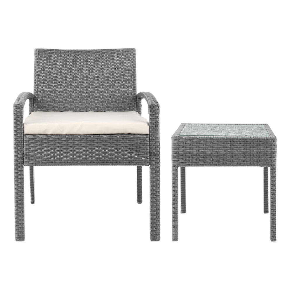 Gardeon 3-Piece Outdoor Set Grey