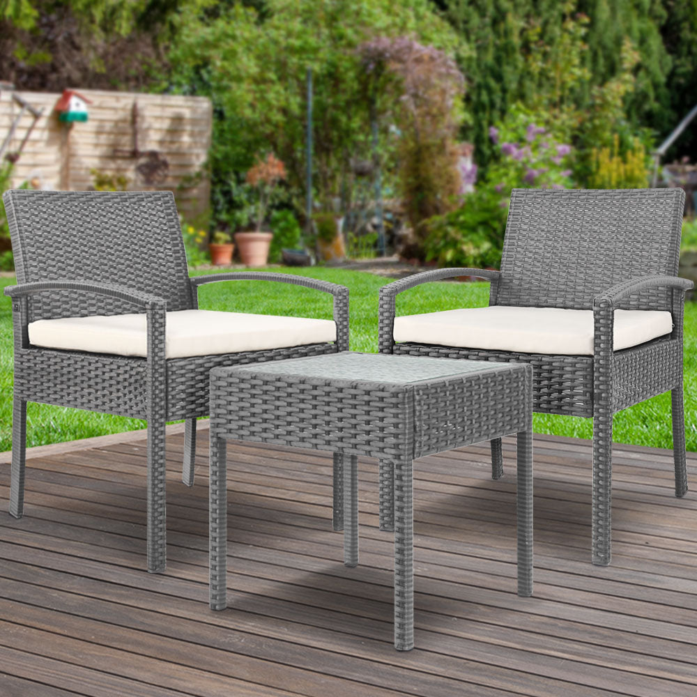 Gardeon 3-Piece Outdoor Set Grey