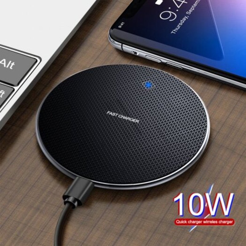 10W Wireless Fast Charger For Iphone Xs Max 8 Plus Samsung Note 9 S10 Black Universal
