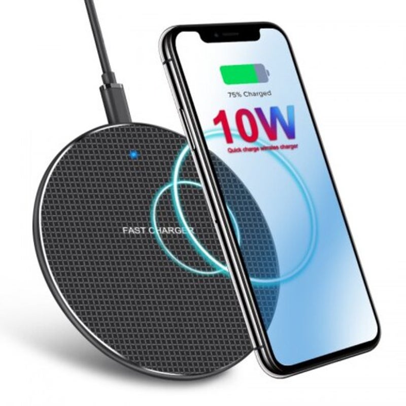 10W Wireless Fast Charger For Iphone Xs Max 8 Plus Samsung Note 9 S10 Black Universal