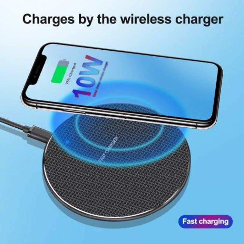 10W Wireless Fast Charger For Iphone Xs Max 8 Plus Samsung Note 9 S10 Black Universal