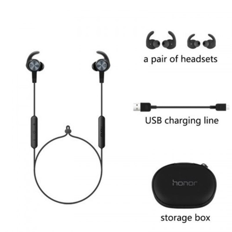 Huawei Original Honor Xsport Bluetooth Am61 Ipx5 Waterproof Music Mic Control Wireless Earphones Black