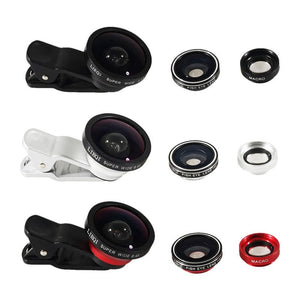 Original 3 In 1 Super Wide Angle 0.4X Fish Eye 180 Degree Macro 10X Photo Lens For Iphone 6S Plus Samsung S7 S6 Edge Mob