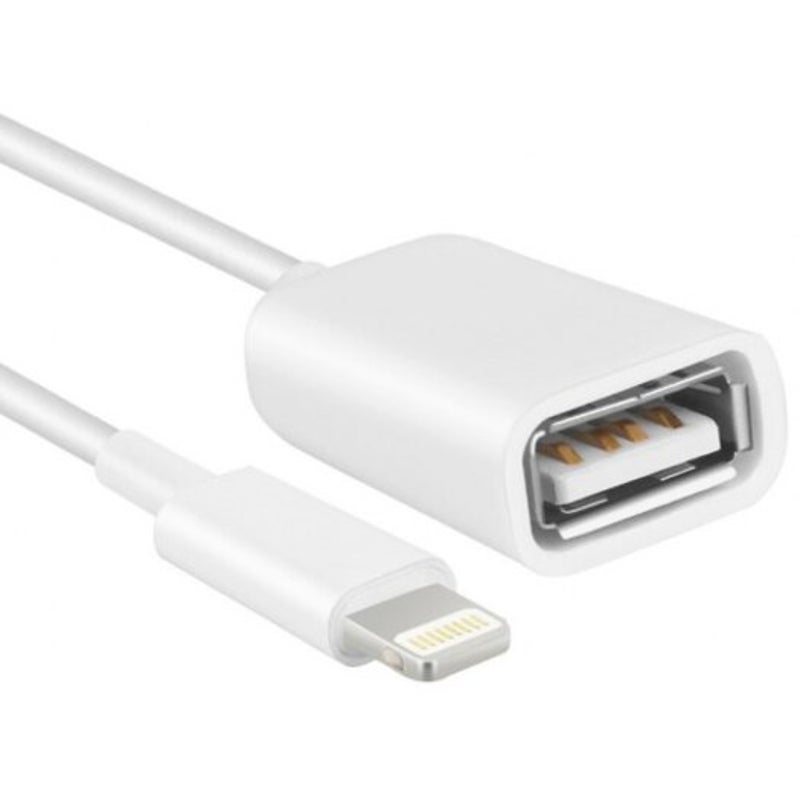 Adapter Cable Premium 8 Pin To Usb Female For Ipad / Iphone Must Over Ios 9.2 White