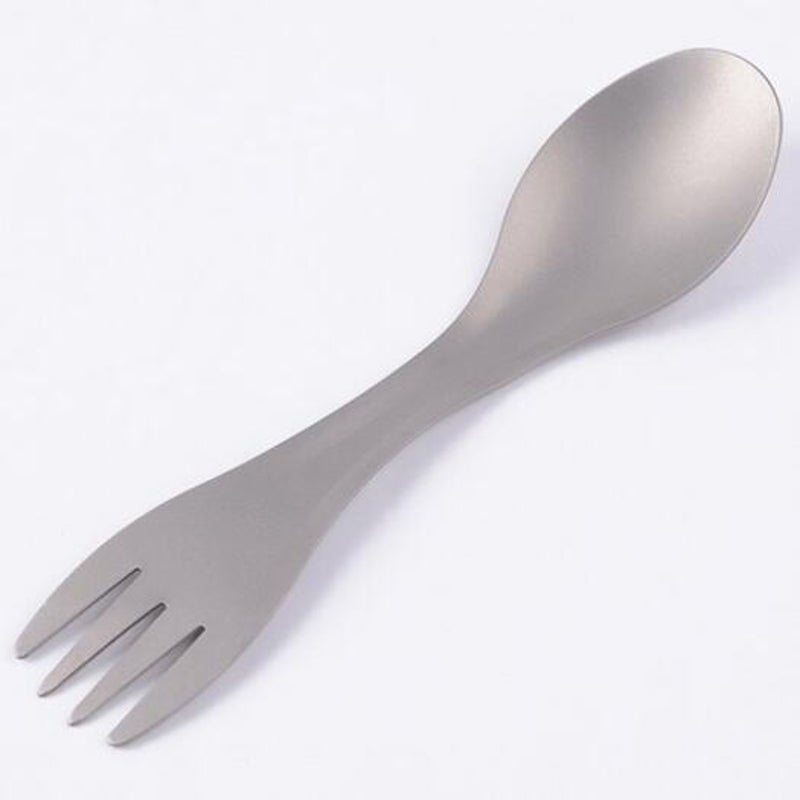 Outdoor Camping Tableware Titanium Fork Spoon Platinum