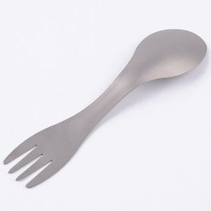 Outdoor Camping Tableware Titanium Fork Spoon Platinum