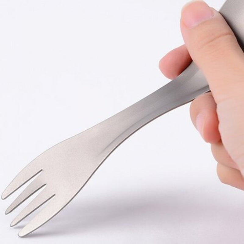 Outdoor Camping Tableware Titanium Fork Spoon Platinum