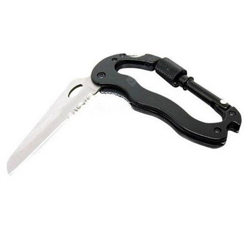 Outdoor Multifunction Carabiner Quick Hang Buckle With Knife Screwdriver Bottle Opener