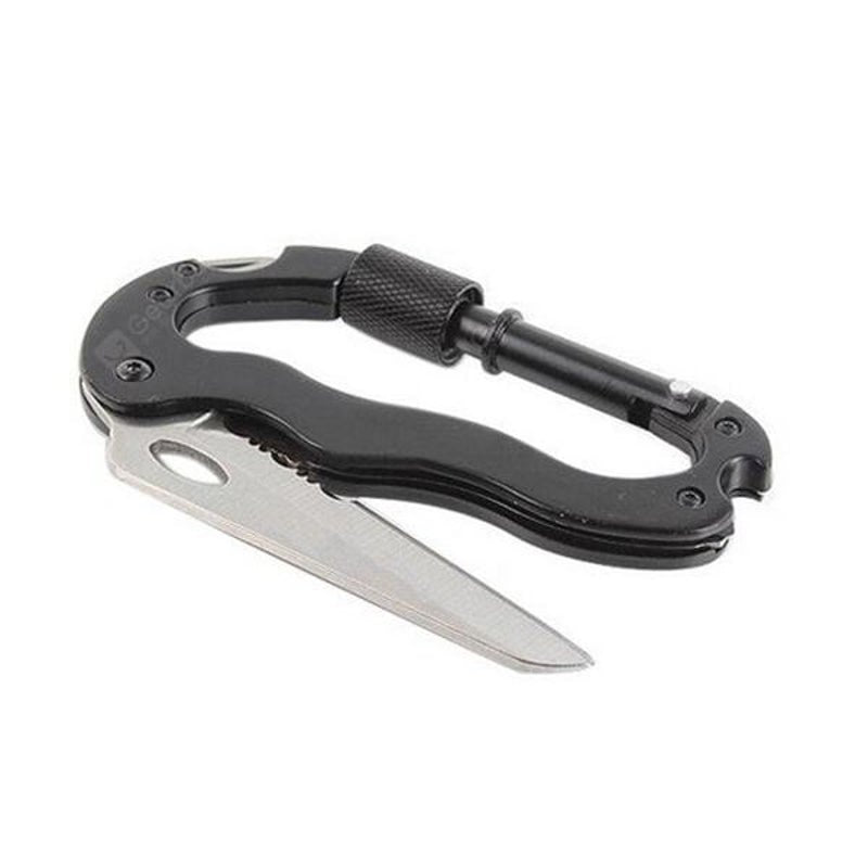 Outdoor Multifunction Carabiner Quick Hang Buckle With Knife Screwdriver Bottle Opener