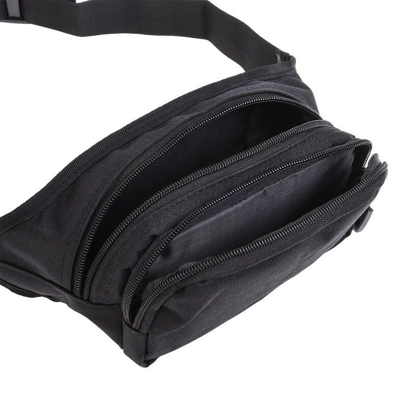 Outdoor Waist Fanny Pack Two Layer Fishing Tackle Bag Lure Accessories Storage Camping Hiking Hunting Black