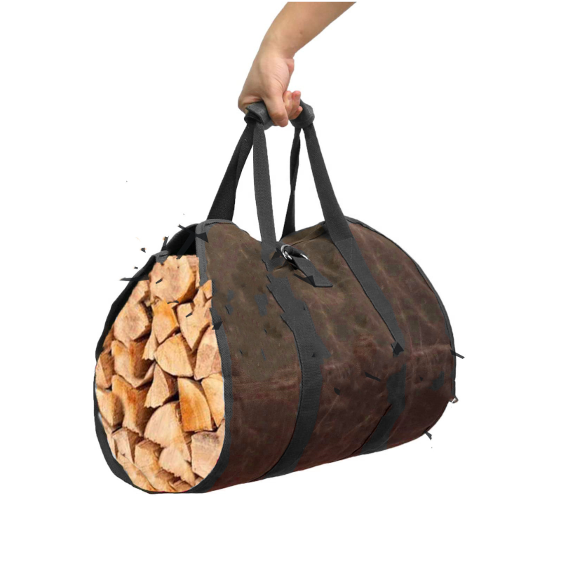 Outdoor Firewood Transportation Canvas Portable Storage Bag