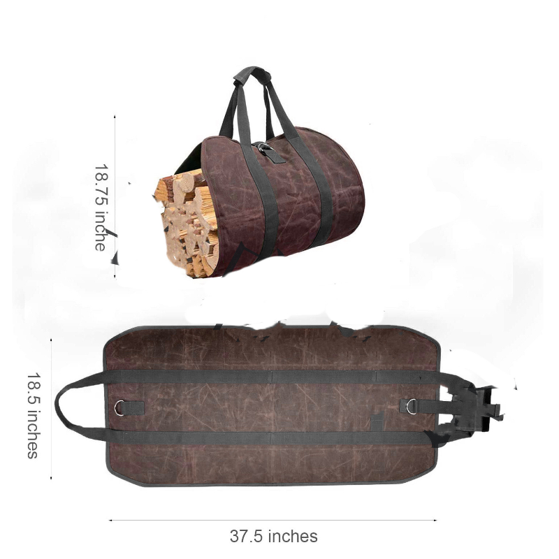 Outdoor Firewood Transportation Canvas Portable Storage Bag