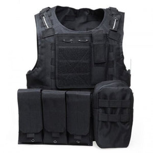 Outlife Tactical Vest Military Swat Field Battle Airsoft Molle Combat Assault Plate Carrier Black