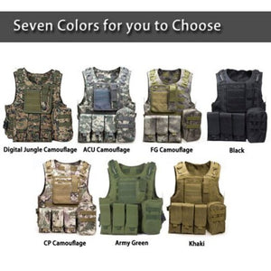 Outlife Tactical Vest Military Swat Field Battle Airsoft Molle Combat Assault Plate Carrier Black