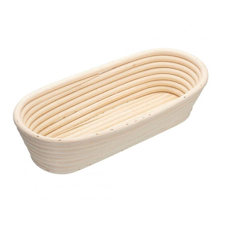 Banneton Brotform Dough Rattan Bread Proofing Basket With Cloth Cover 28X14x8cm