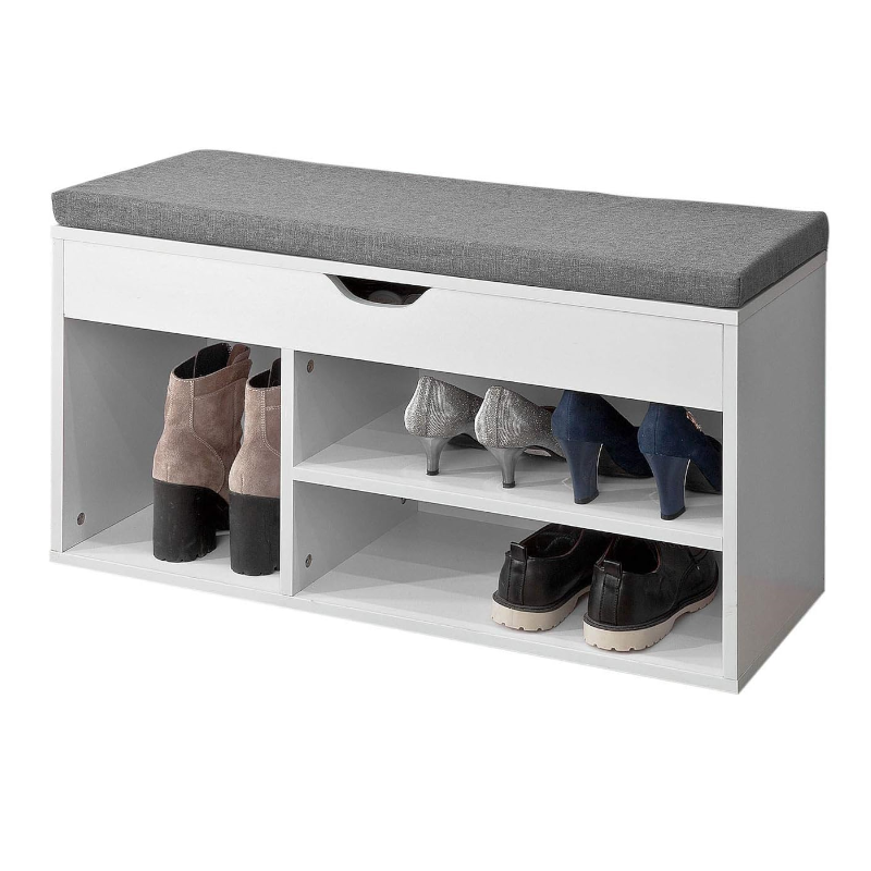 Padded Shoe Bench Lift Up Storage