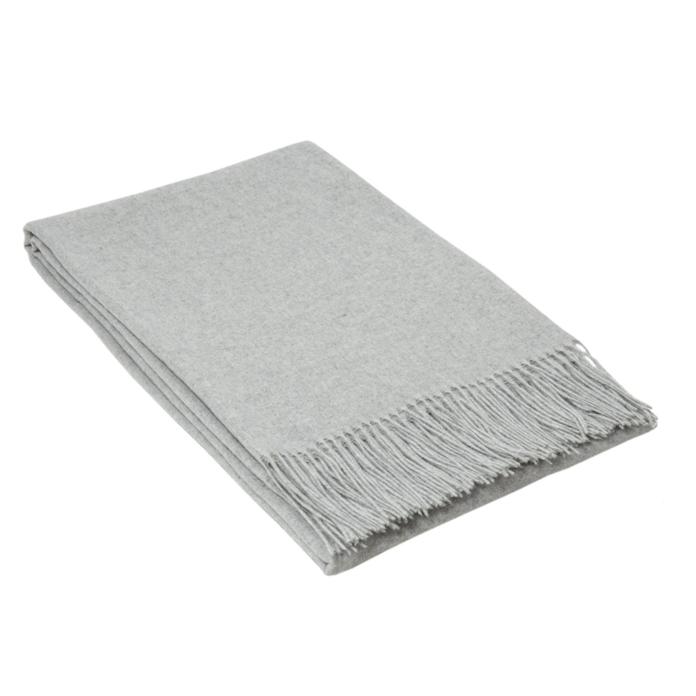 Paddington Throw Fine Wool Blend Light Grey