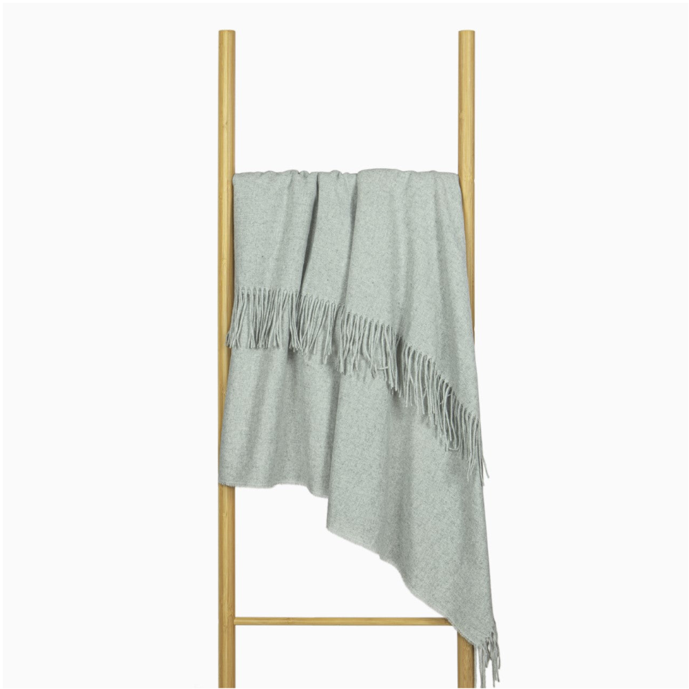 Paddington Throw Fine Wool Blend Light Grey