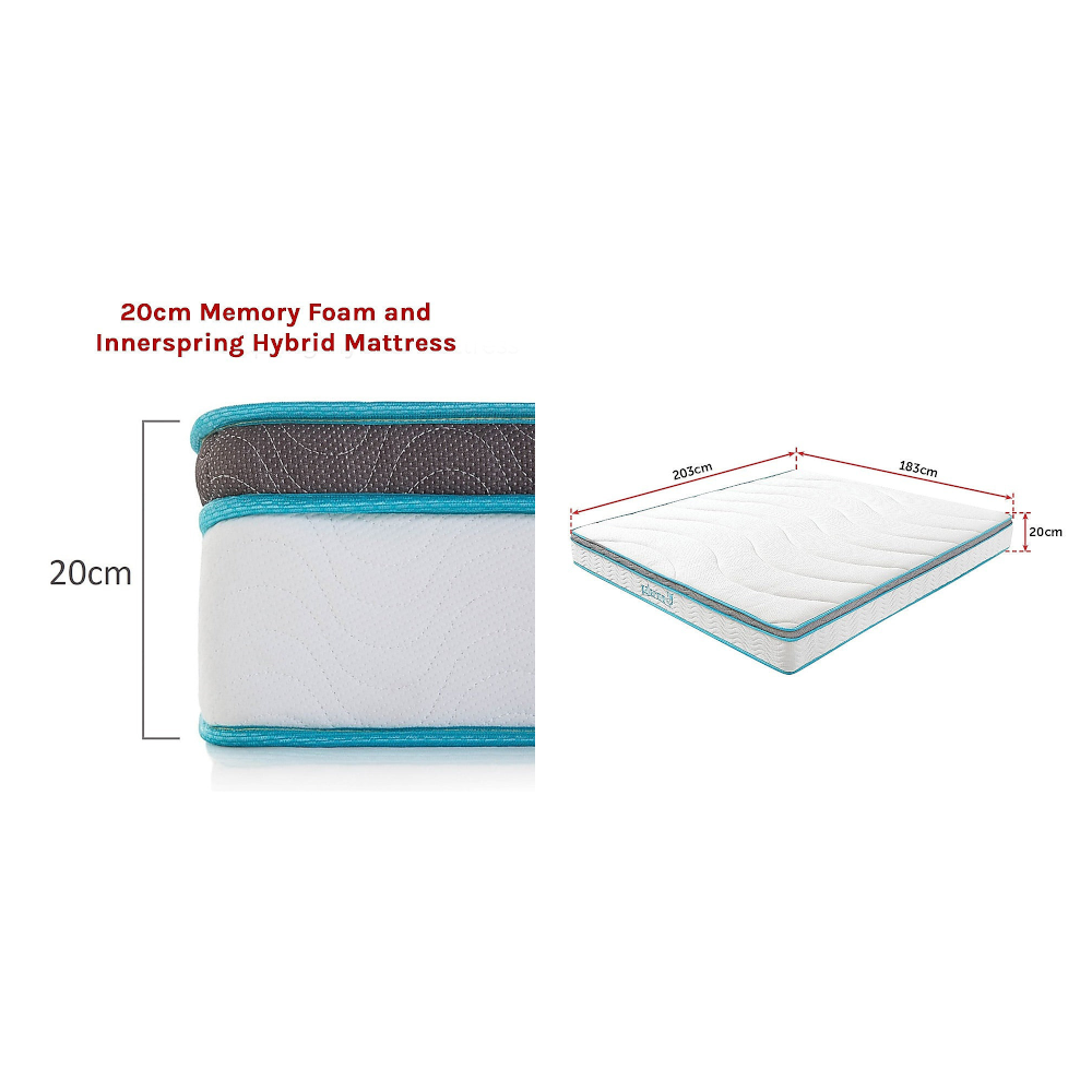 Palermo King 20Cm Memory Foam And Innerspring Hybrid Mattress