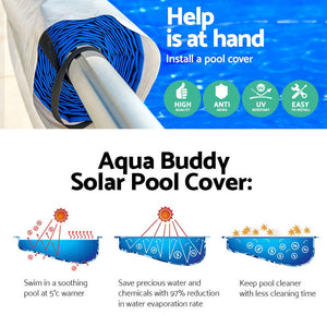 Aquabuddy 10.5X4.2M Solar Swimming Pool Cover Roller Blanket Bubble Heater