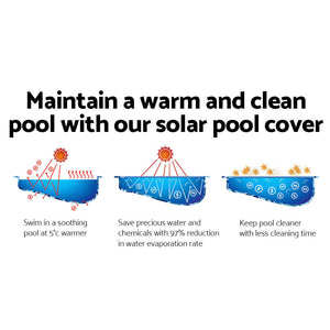 Aquabuddy Pool Cover 500 Micron 9.5X5m Swimming Solar Blanket Blue