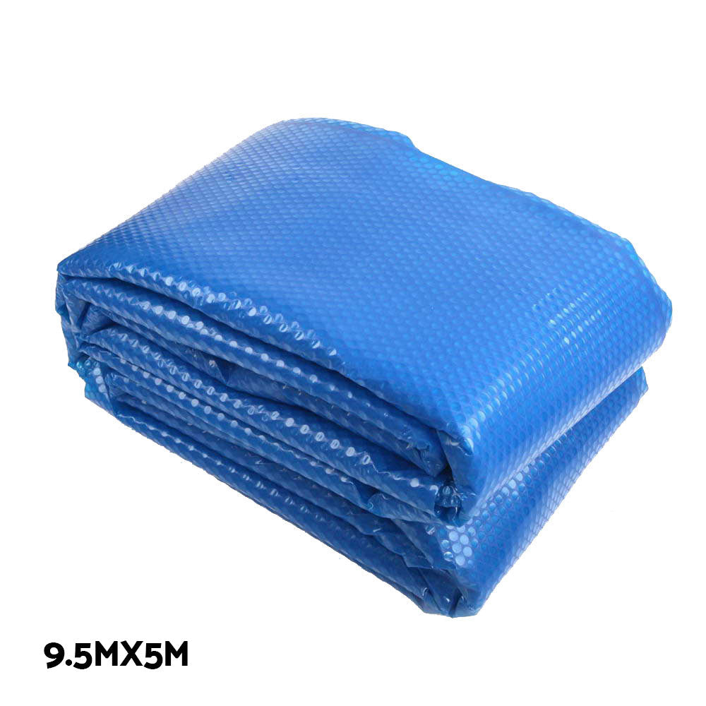 Aquabuddy Pool Cover 500 Micron 9.5X5m Blue Swimming Solar Blanket 5.5M Roller