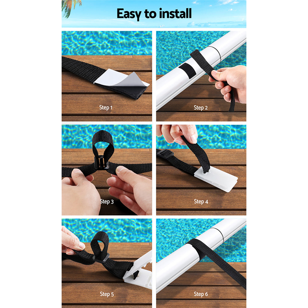 Aquabuddy Pool Cover Roller Attachment Straps Kit 8Pcs For Swimming Solar