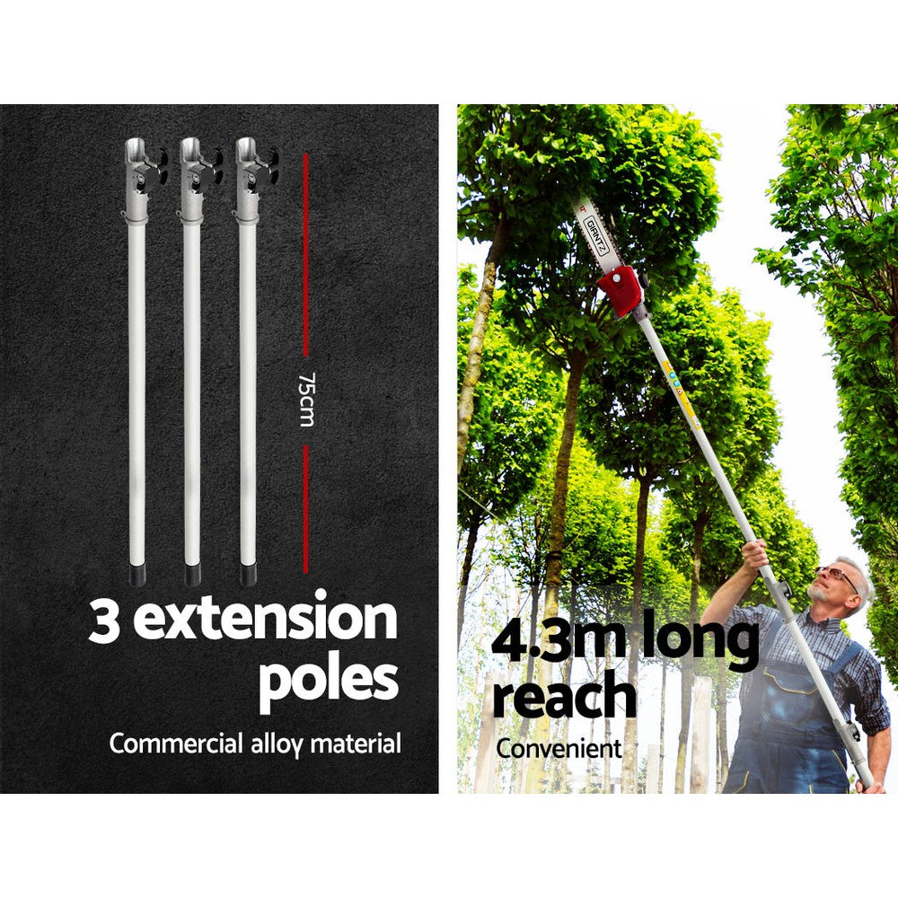 Giantz 65Cc Petrol Pole Chainsaw Hedge Trimmer Long Reach Pruner Saw