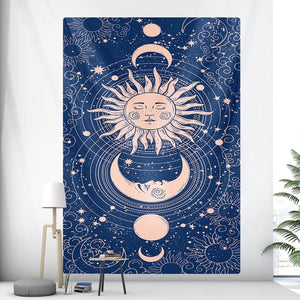 Tapestry Blue Galaxy 230X180 Cm Tarot Card Psychedelic Scene Art Decoration