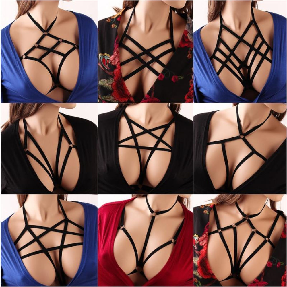 House Of Dasein Pentagram Sexy Body Harness Bondage Cage Bra Bdsm Lingerie