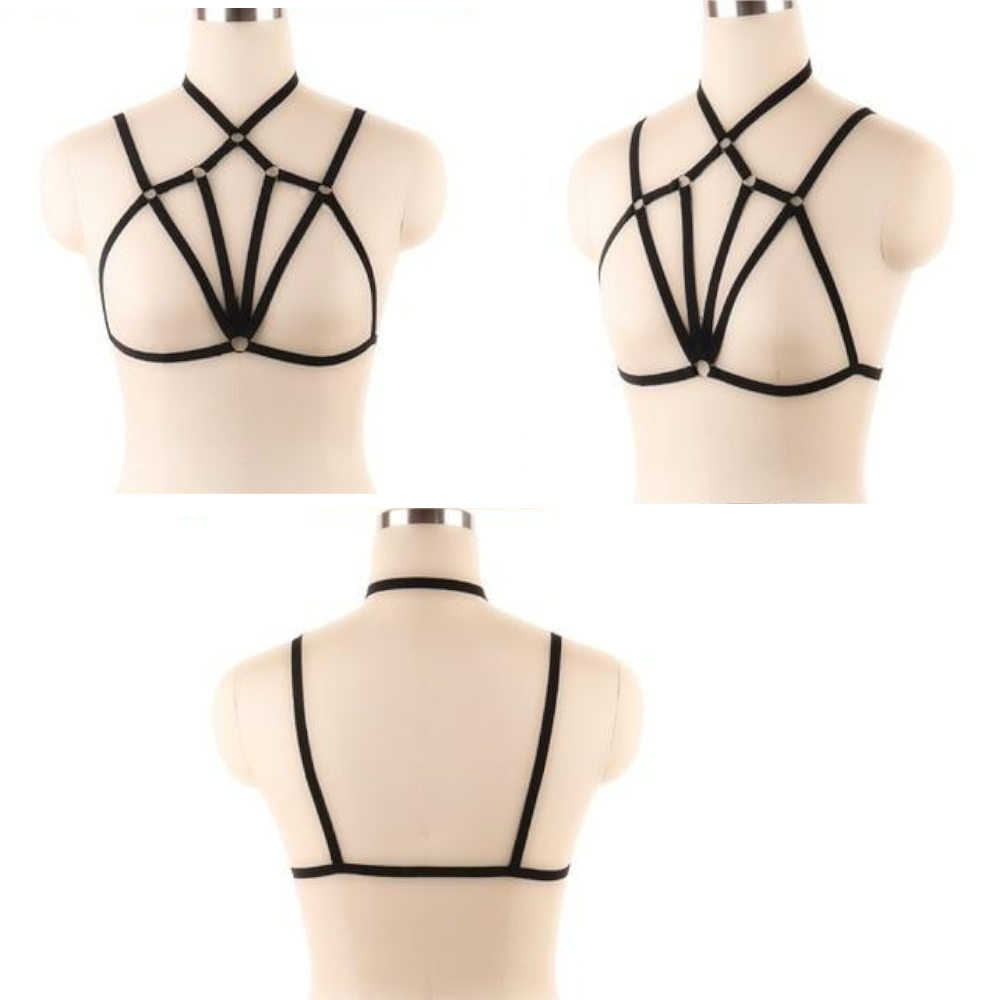 House Of Dasein Pentagram Sexy Body Harness Bondage Cage Bra Bdsm Lingerie