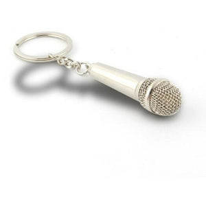 Personality Microphone Key Ring Silver