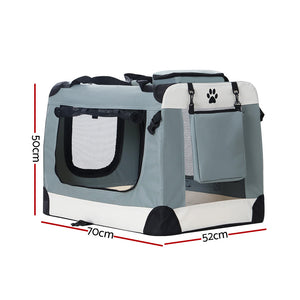 I.Pet Carrier Large Soft Crate Dog Cat Travel Portable Cage Kennel Foldable