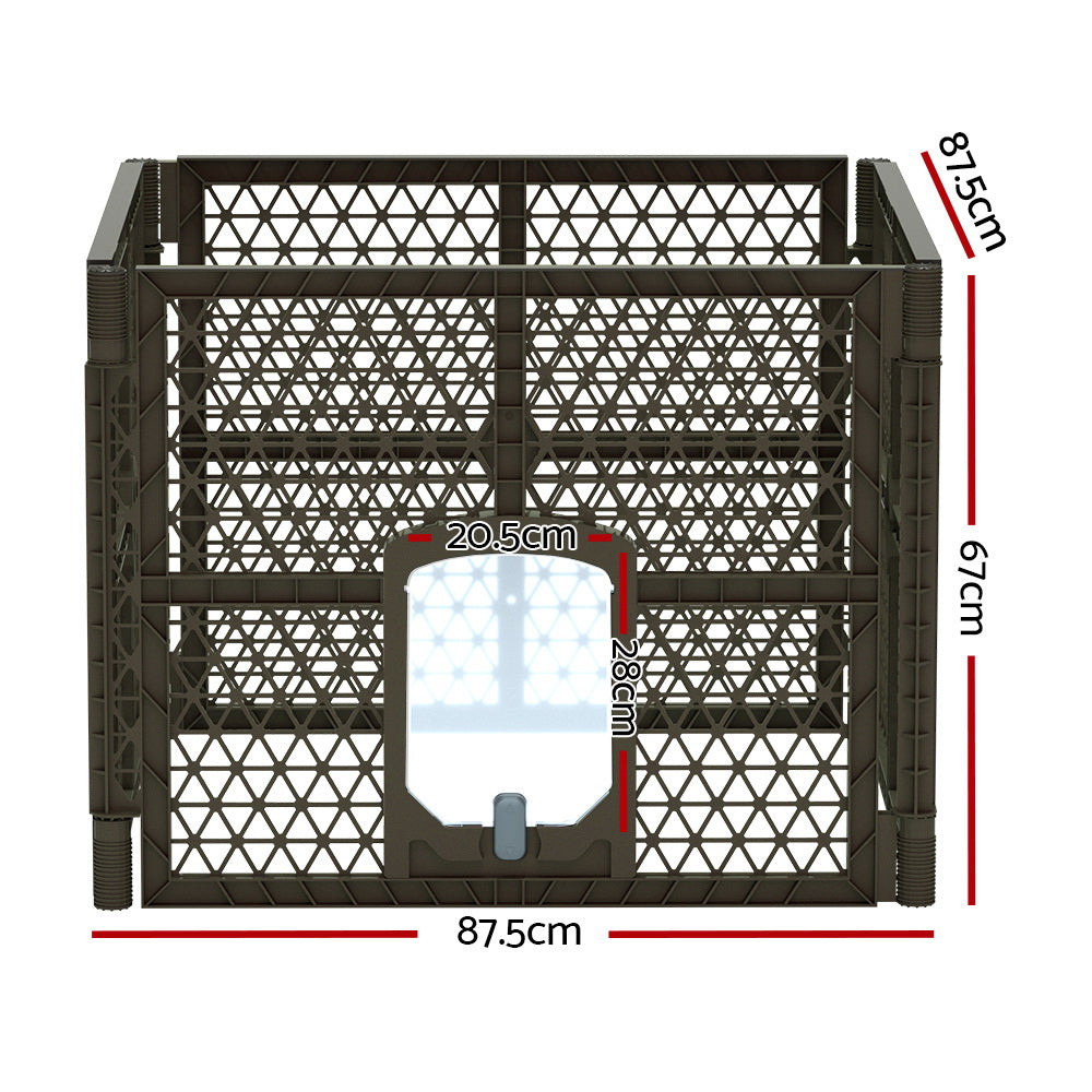 I.Pet Dog Playpen Enclosure 4 Panel Fence Puppy Cage Plastic Pen Fold